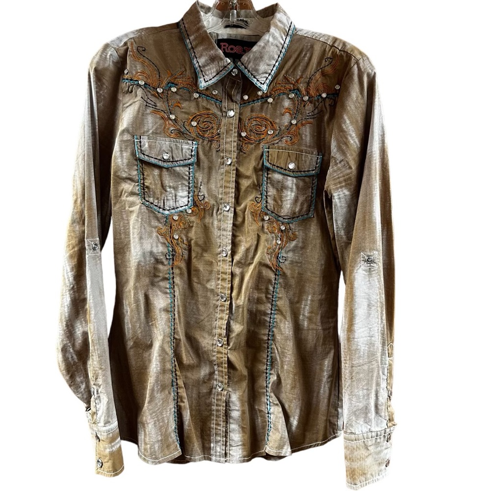 Roar Button Down Shirt, Women’s Size M